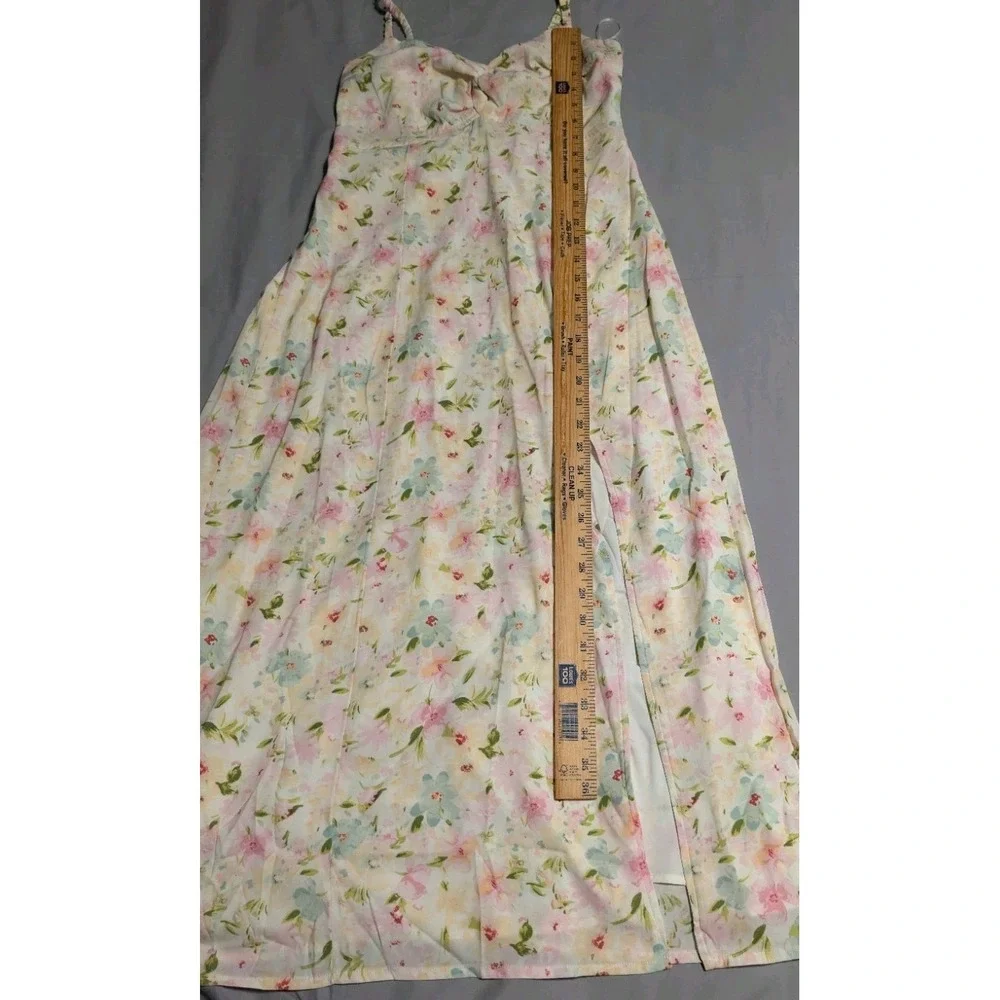 Abercrombie & Fitch Floral Maxi Dress Womens Small Pastel Pink Blue Cottagecore